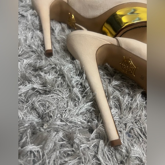 Charlotte Olympia Cream Gold Platform Heels size 8-8.5 - Picture 3 of 7